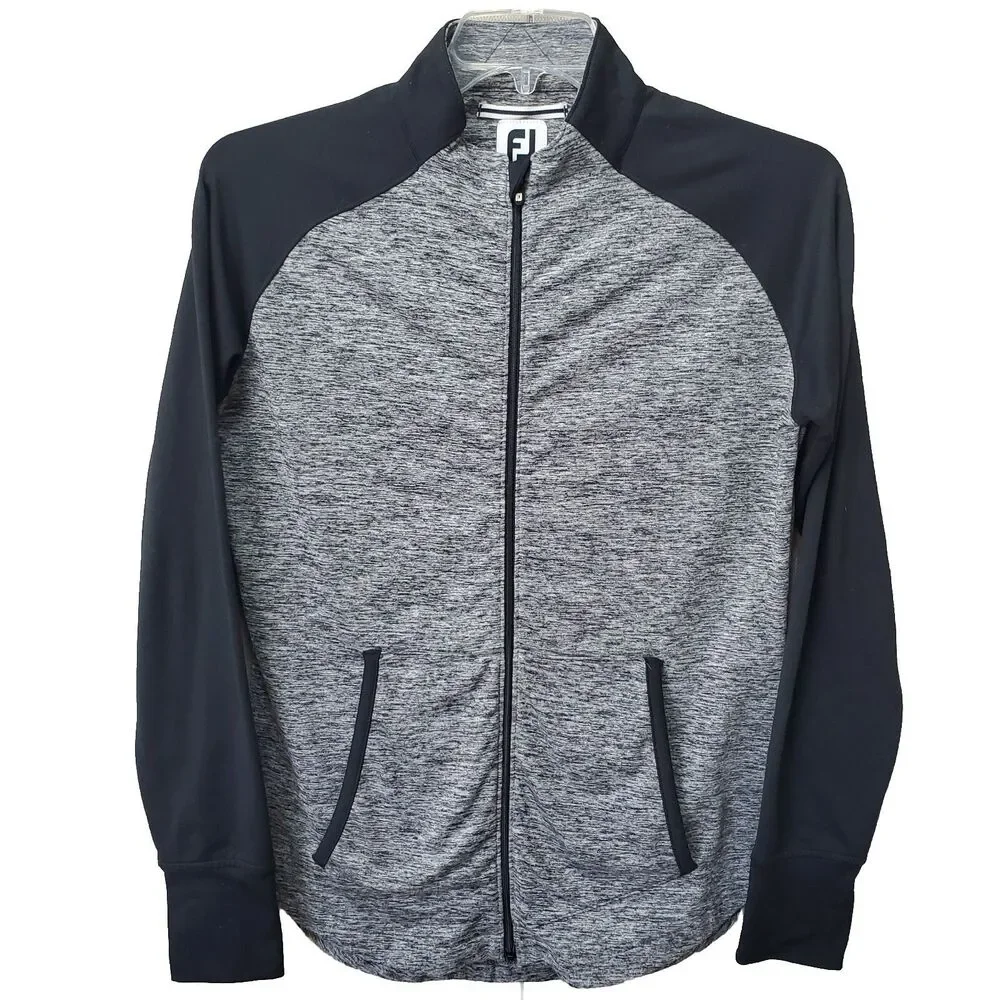 Footjoy Women’s Full-Zip Golf Jacket Logo Thumbholes Stretch Pockets Size Medium